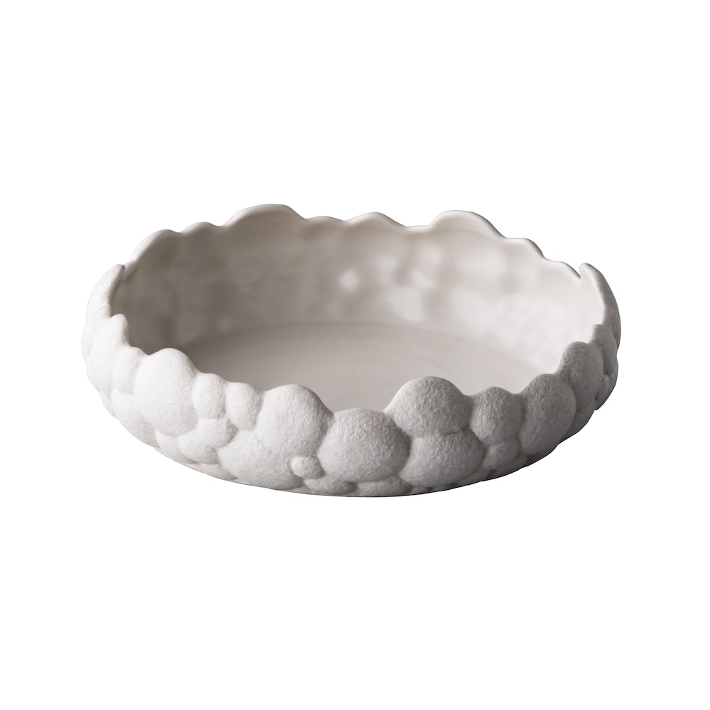 RAW – BUBBLE CURVED BOWL WHITE 20 x 5.5 CM