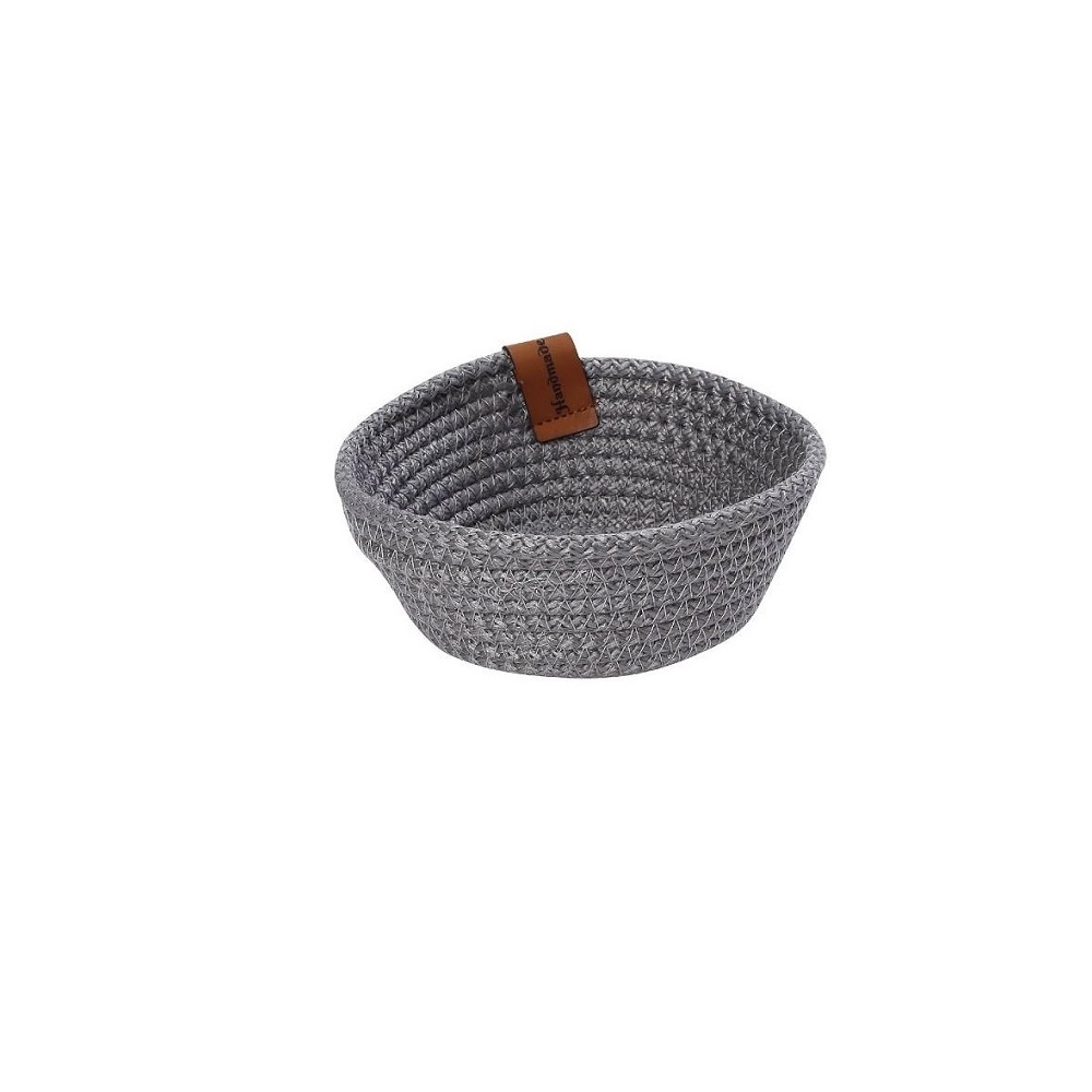 ESPIEL – ROPE BREAD BASKET GREY ROUND 13 x 6 CM