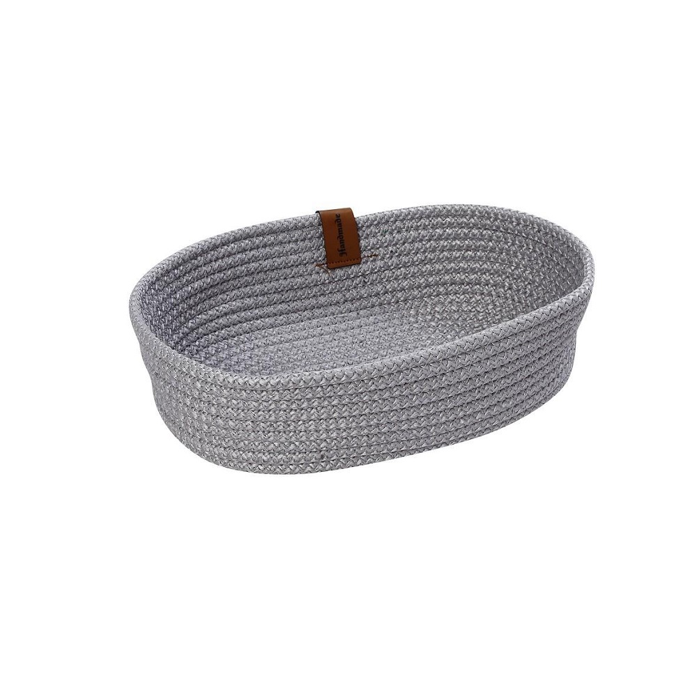 ESPIEL – ROPE BREAD BASKET GREY OVAL 27 x 15 x 7 CM