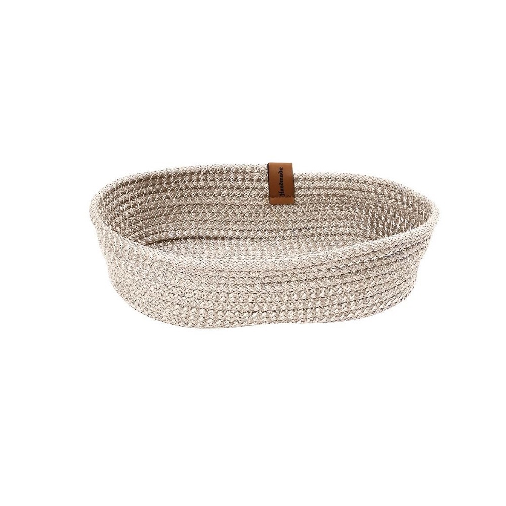 ESPIEL – ROPE BREAD BASKET BEIGE OVAL 27 x 15 x 7 CM