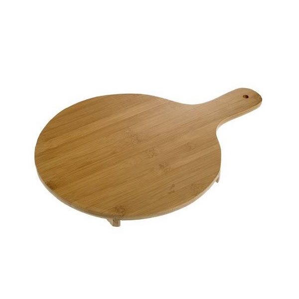 LEONE – BAMBOO ROUND PIZZA BOARD 35 CM WITH HANDLE