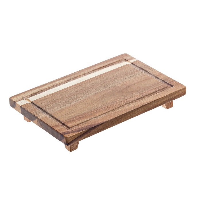 LEONE – ACACIA TRAY WITH 4 FEET 38 x 24 x 5 CM