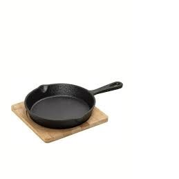 ESPIEL – CAST IRON ROUND SKILLET 16 CM WITH WOOD BOARD