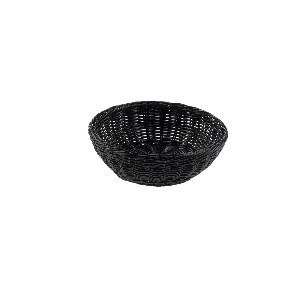 LEONE – BLACK VOGUE RATTAN ROUND BREAD BASKET 20 x 6.5 CM