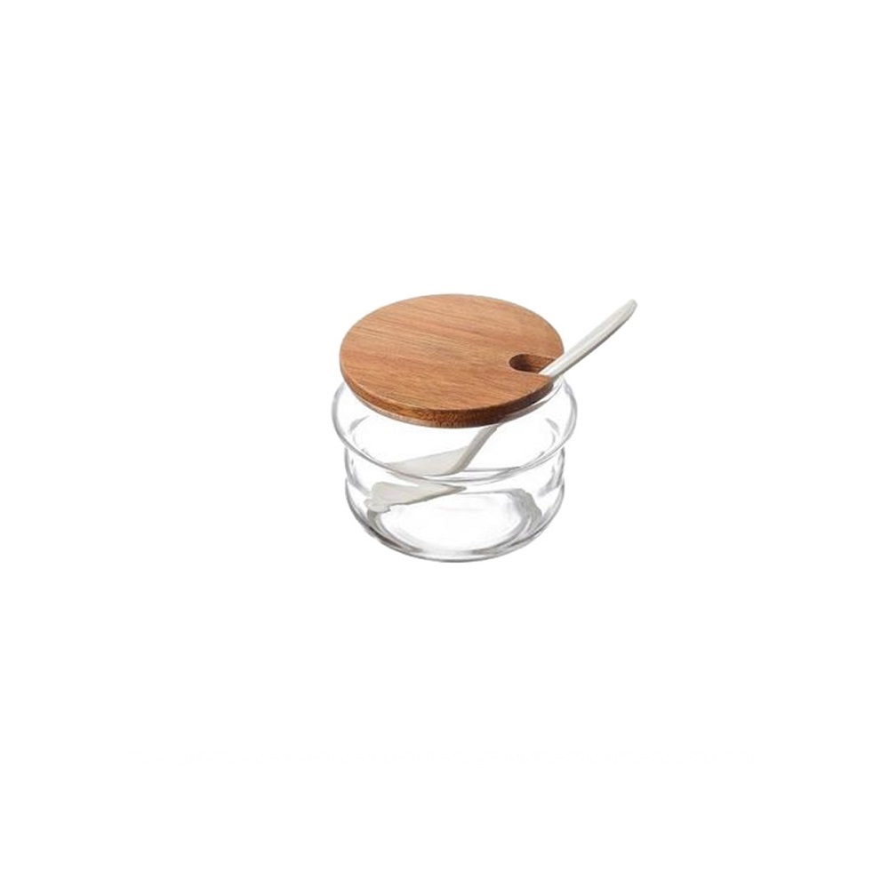 LEONE – JAM GLASS VASE WITH SPOON 8 x 6 CM