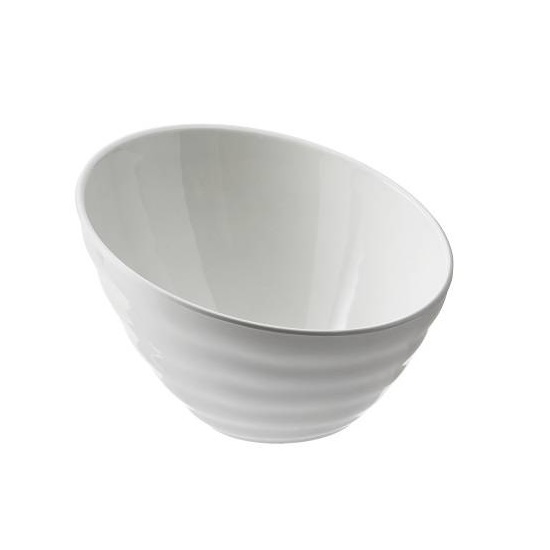 LEONE – WHITE MELAMINE SLANTED SALAD BOWL 17.8×11.5 CM / 750 ML