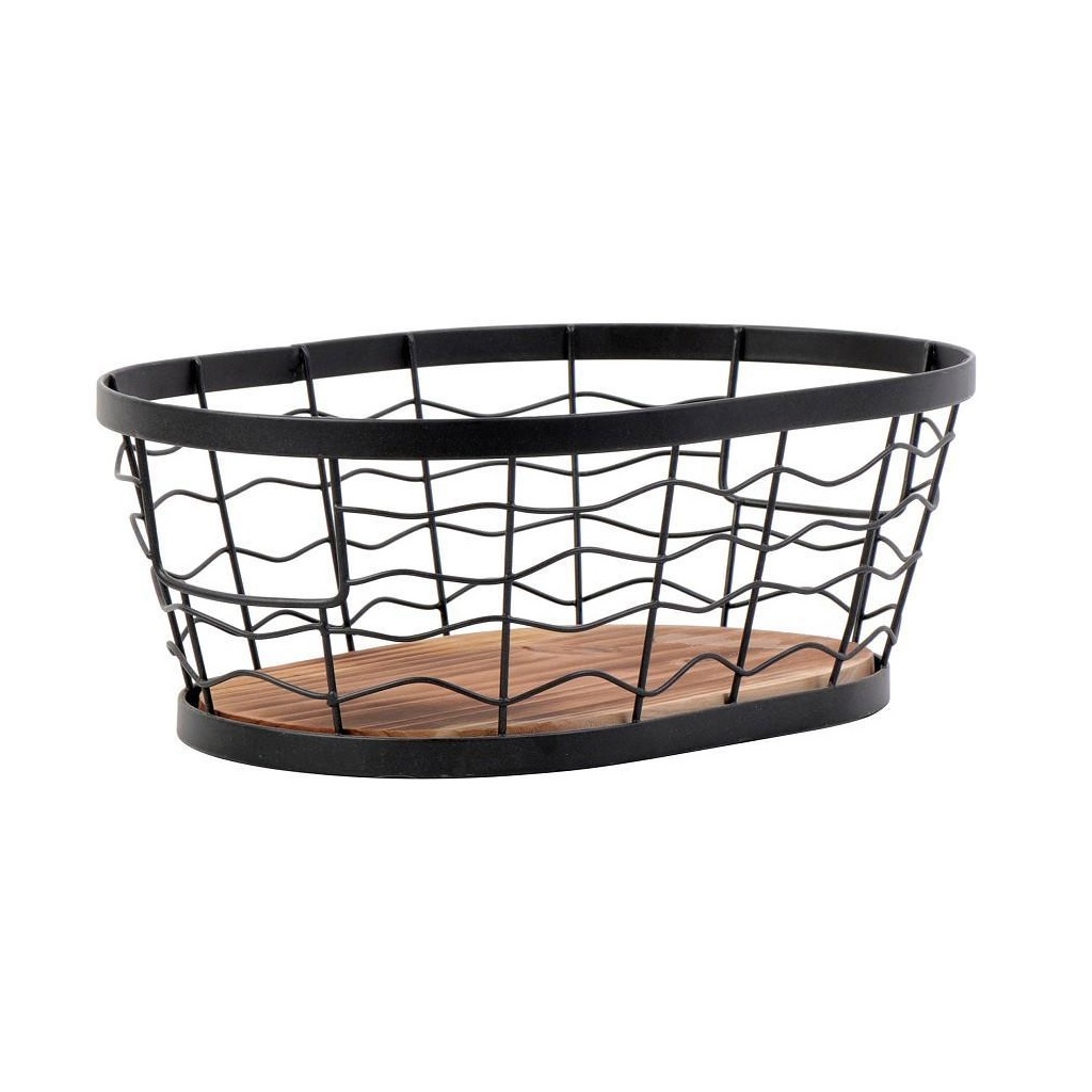 ESPIEL – BREAD BASKET METAL BLACK 26 x 16 x 9 CM