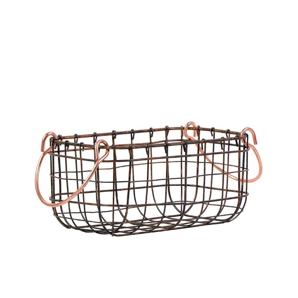 ESPIEL – RECTANGULAR WIRE BASKET BRONZE 22 x 12 x 9 CM