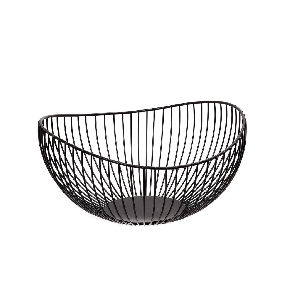 ESPIEL – WIRE BASKET METAL BLACK ROUND 33 CM