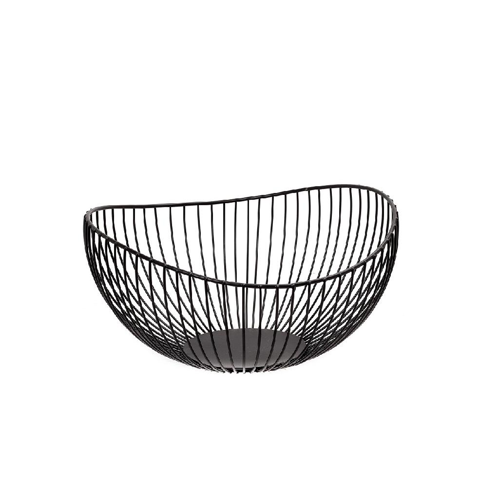 ESPIEL – WIRE BASKET METAL BLACK ROUND 28 CM