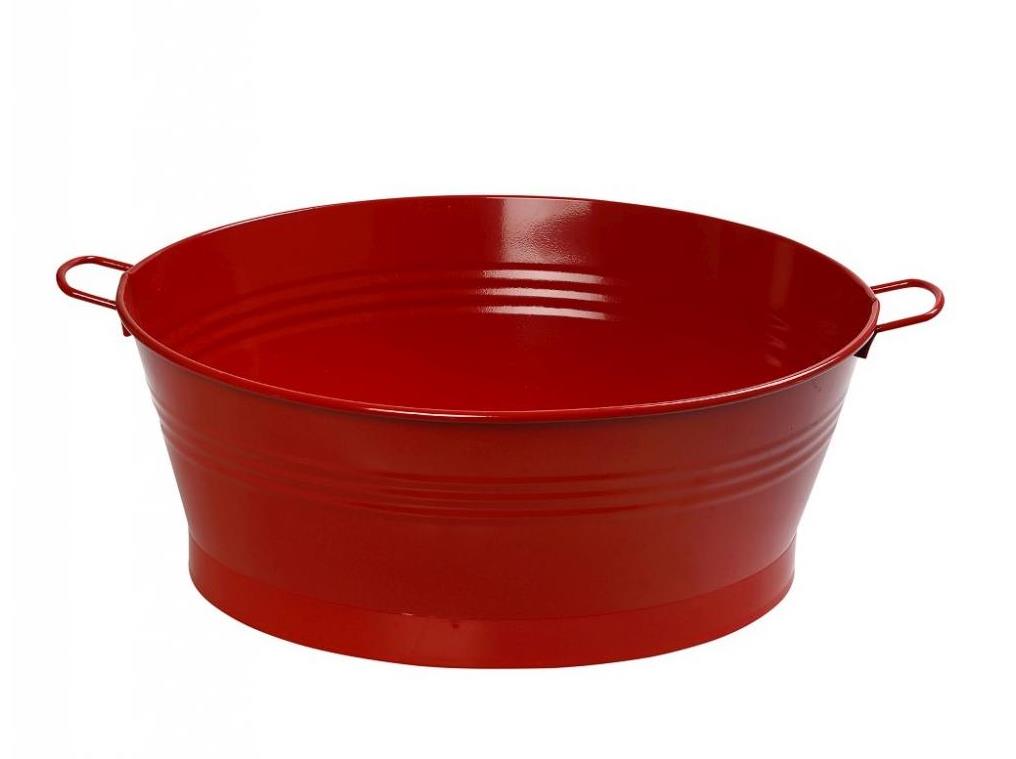 ESPIEL – METAL OVAL CHAMPGANE BUCKET RED 47 CM