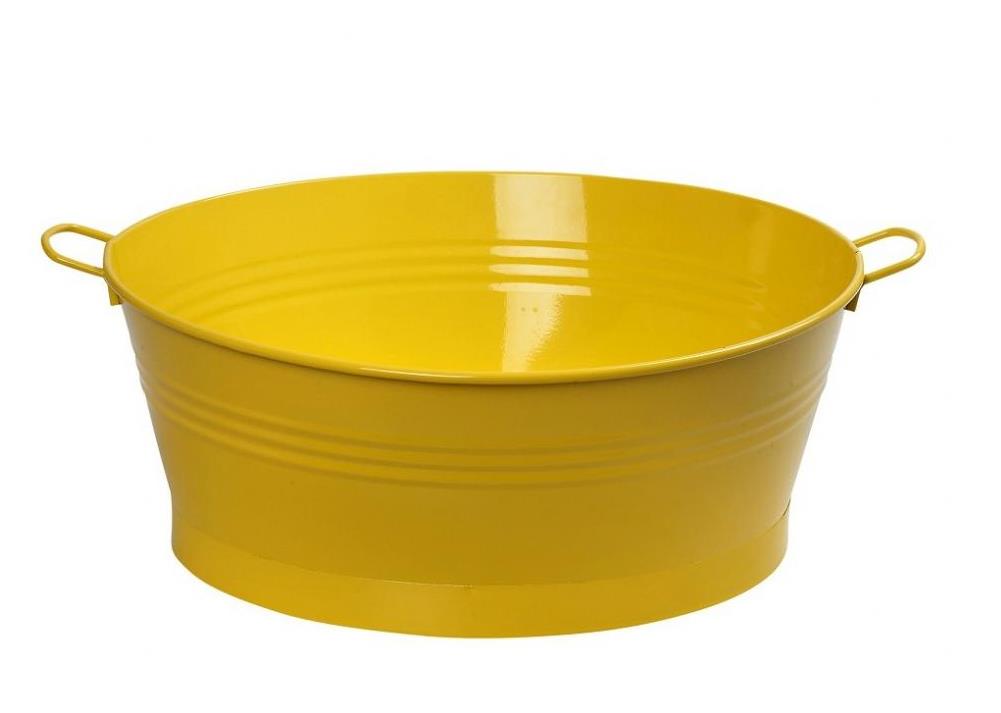 ESPIEL – METAL OVAL CHAMPGANE BUCKET YELLOW 47 CM