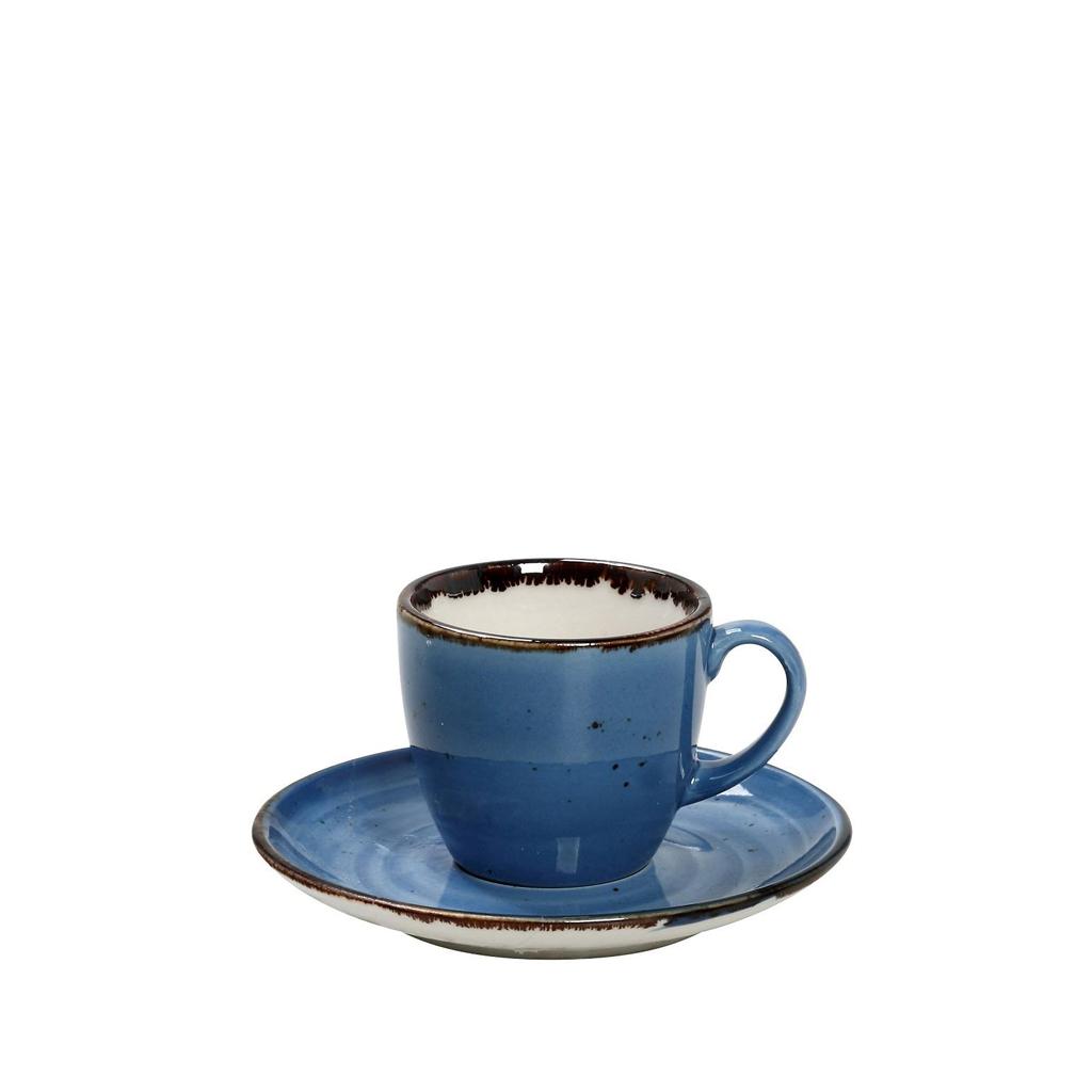 ESPIEL – TERRA BLUE ESPRESSO CUP  SAUCER 90 ML