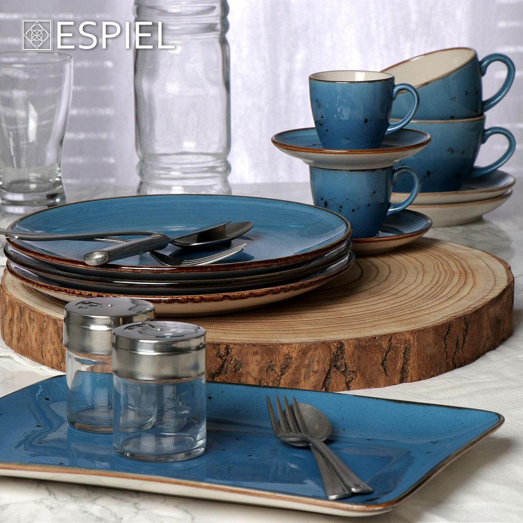 ESPIEL – TERRA BLUE ESPRESSO CUP  SAUCER 90 ML