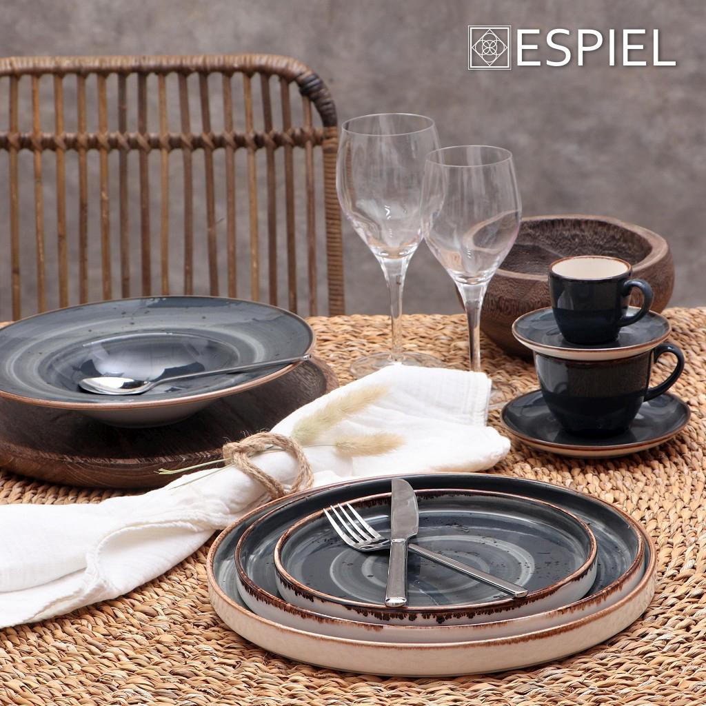 ESPIEL – STEP PRESENTATION TERRA GREY PLATE 26 CM