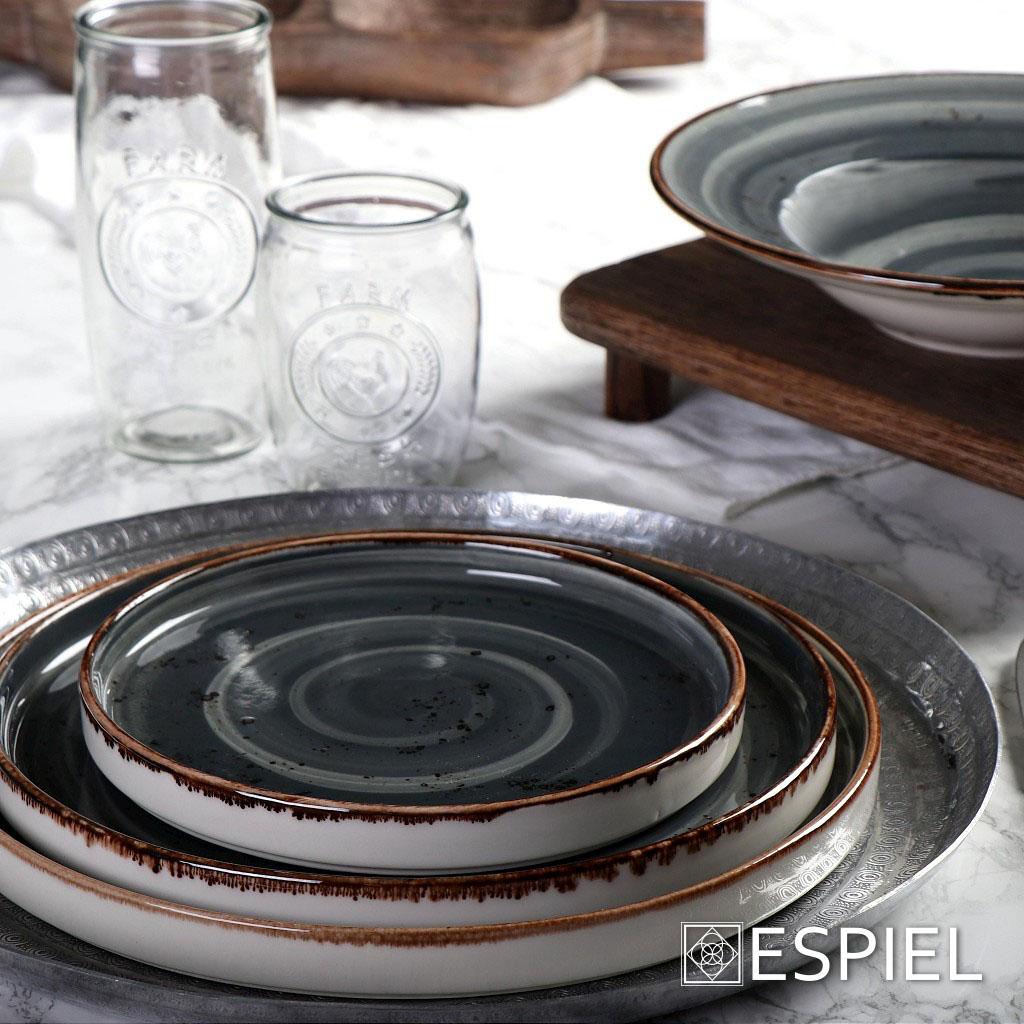 ESPIEL – STEP PRESENTATION TERRA GREY PLATE 26 CM