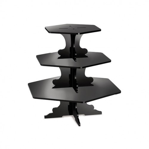 GB – 3 LEVEL CAKE STAND 30 CM BLACK PLEXIGLASS