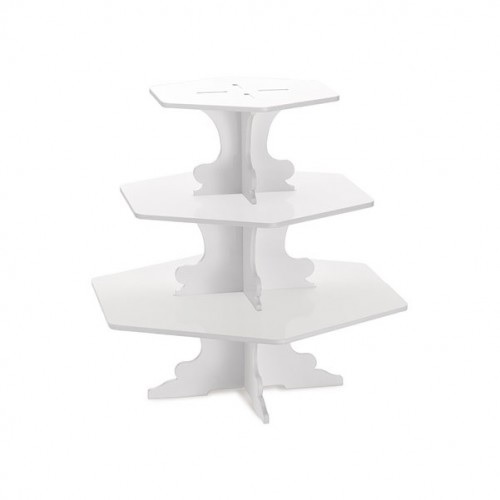 GB – 3 LEVEL CAKE STAND 30 CM WHITE PLEXIGLASS