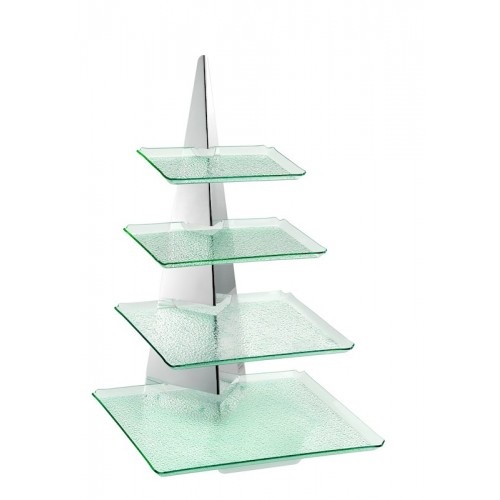 GB – ONDA STAND INOX WITH 4 PEBBLE TRAYS 30x40x58 CM