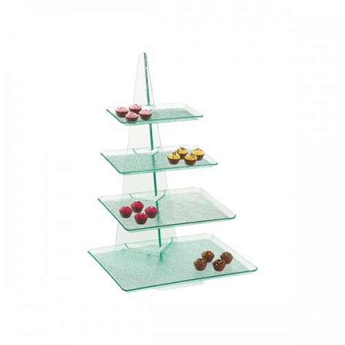 GB – ONDA STAND INOX WITH 4 PEBBLE TRAYS 30x40x58 CM