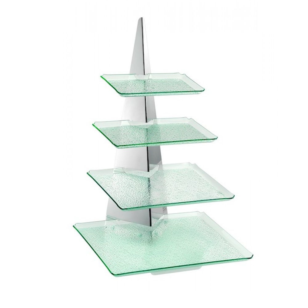 GB – ONDA STAND INOX WITH 4 PEBBLE TRAYS 30x40x58 CM