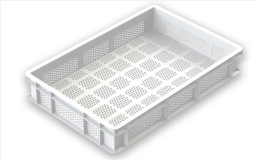 GENUS DEI – PIZZA DOUGH BOX WITH HOLES ON BOTTOM AND SIDES 60 x 40 x 10 CM WHITE