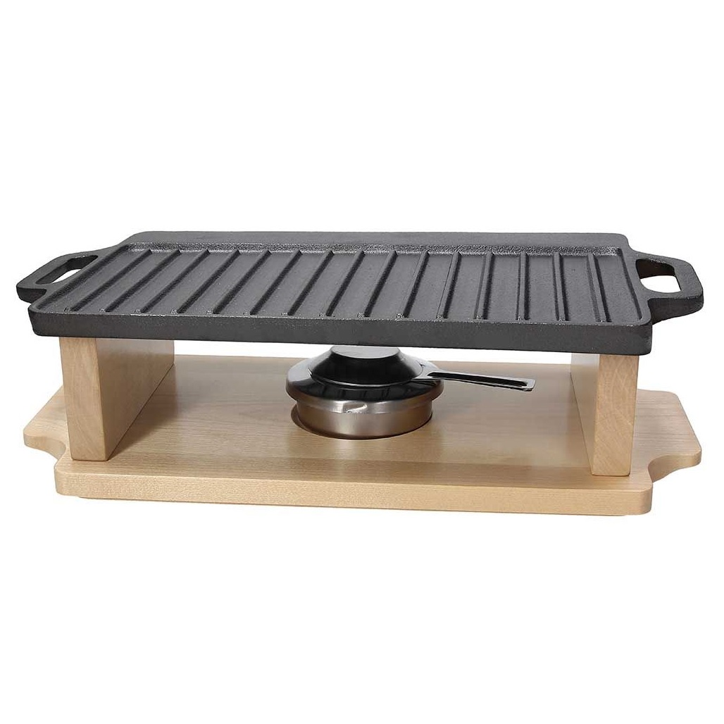 TOGNANA – CAST IRON GRILL WITH WOODEN BASE 33 x 20.5 CM