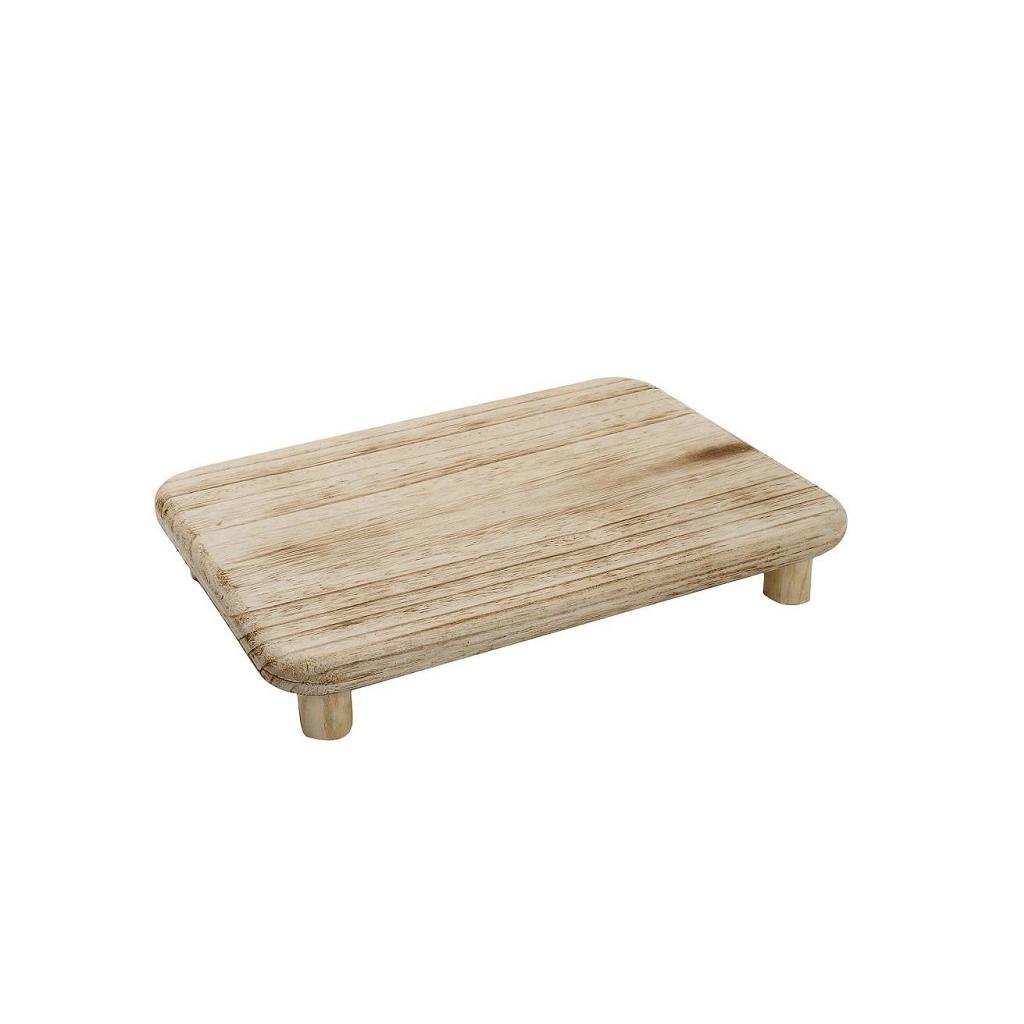 ESPIEL – WODDEN TRAY NATURAL WITH FEET 30 x 20 CM 247218