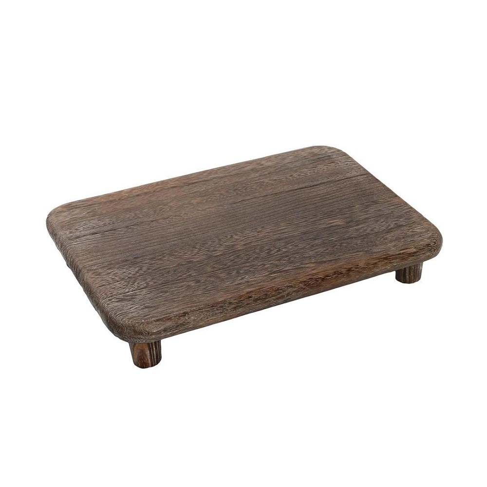 ESPIEL – WODDEN TRAY BROWN WITH FEET 38 x 26 CM 247195