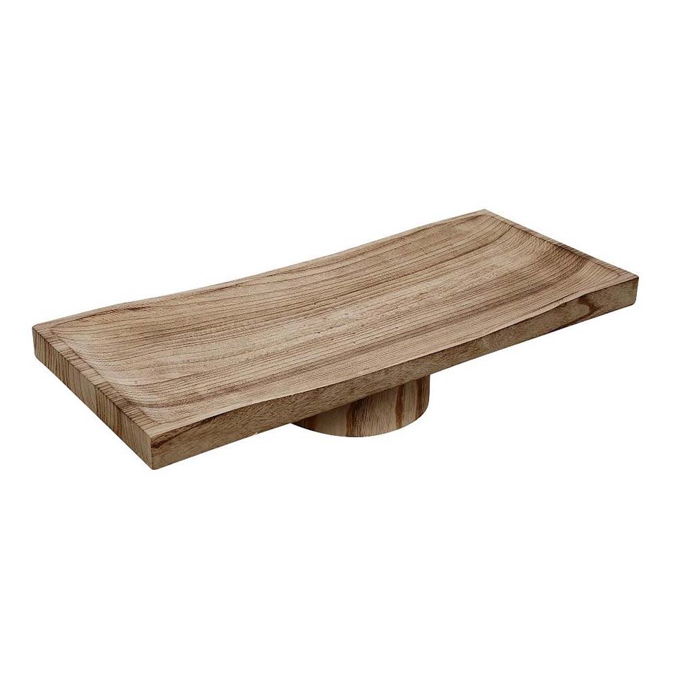 ESPIEL – WOODEN TRAY NATURAL FOOTED RECTANGULAR 70 x 30 CM