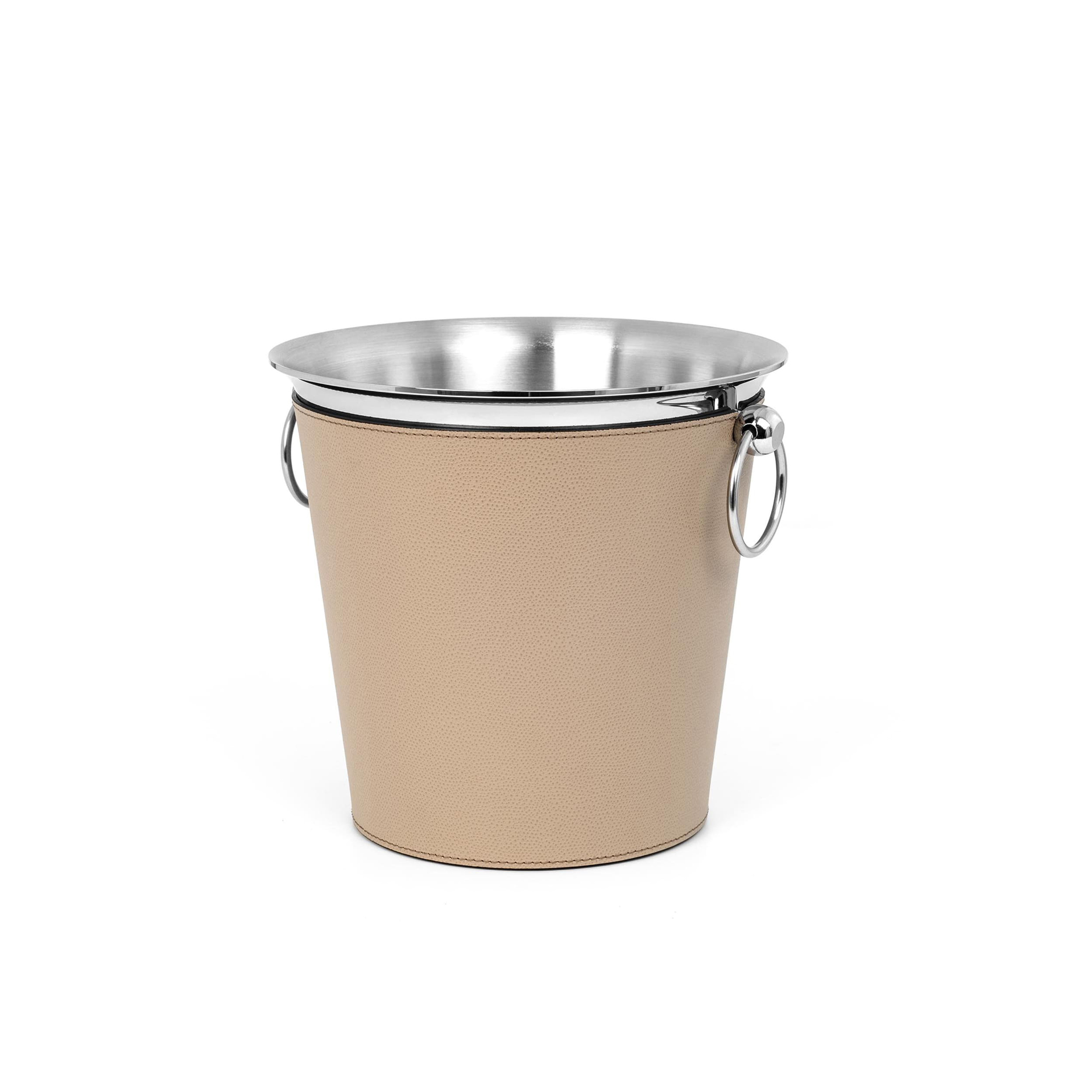 Liverpool leather champagne bucket Taupe 21 cm Pinetti