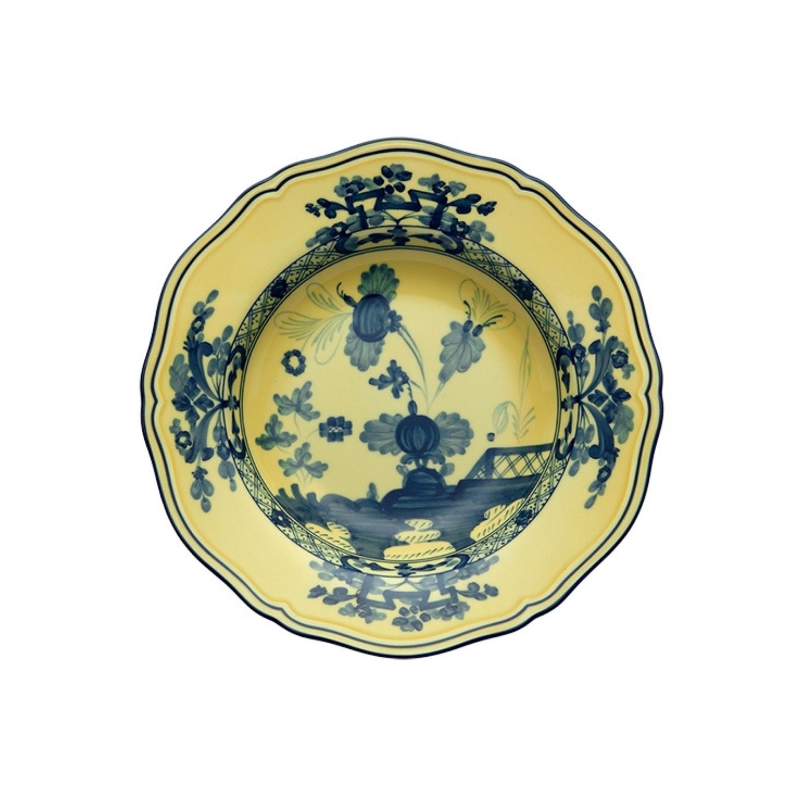 Oriente Ita.Citrino Soup Plate Cm 24 In. 9 1/2 Antico Doccia Shape Ginori 1737