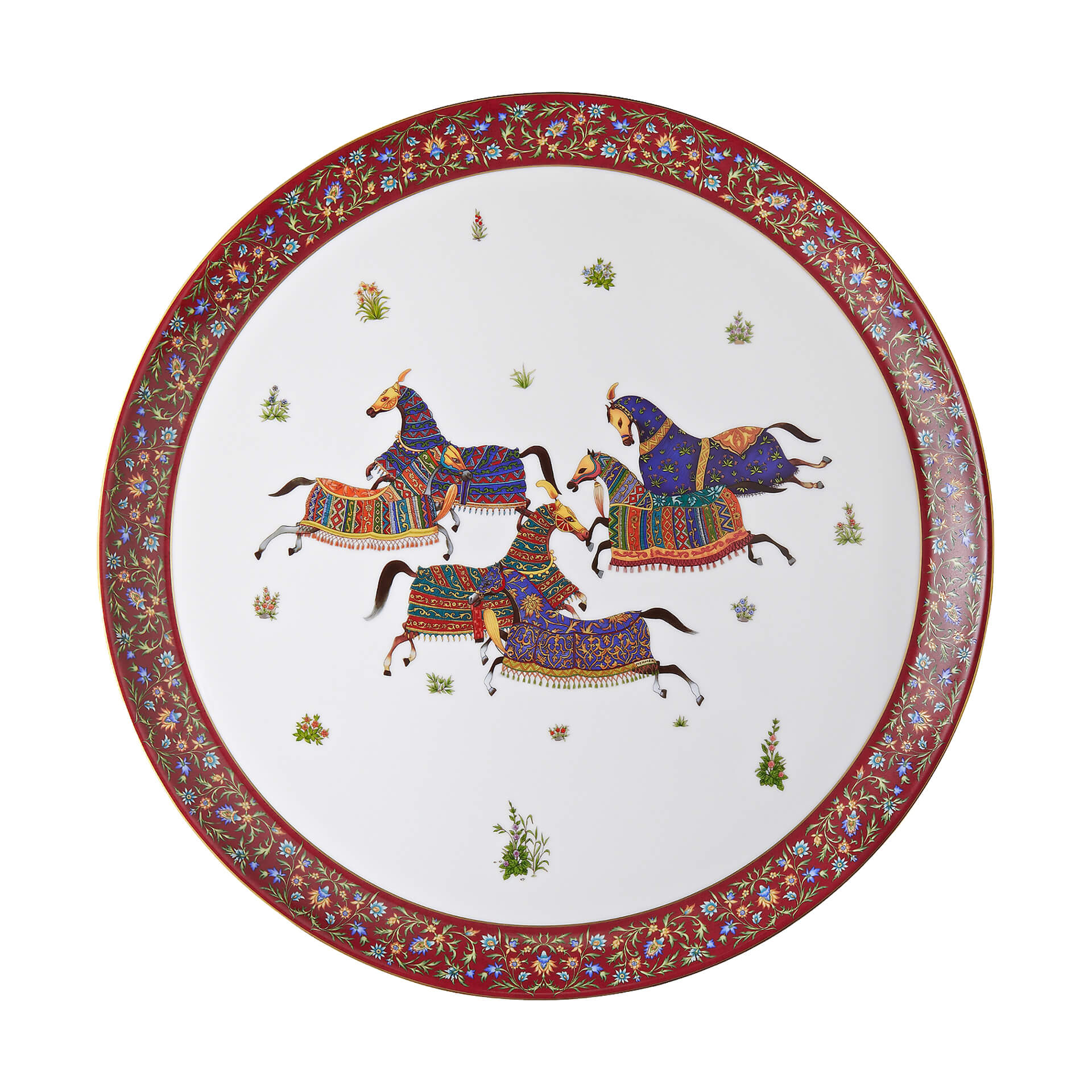 Cheval d’Orient large round tray №1 Hermès