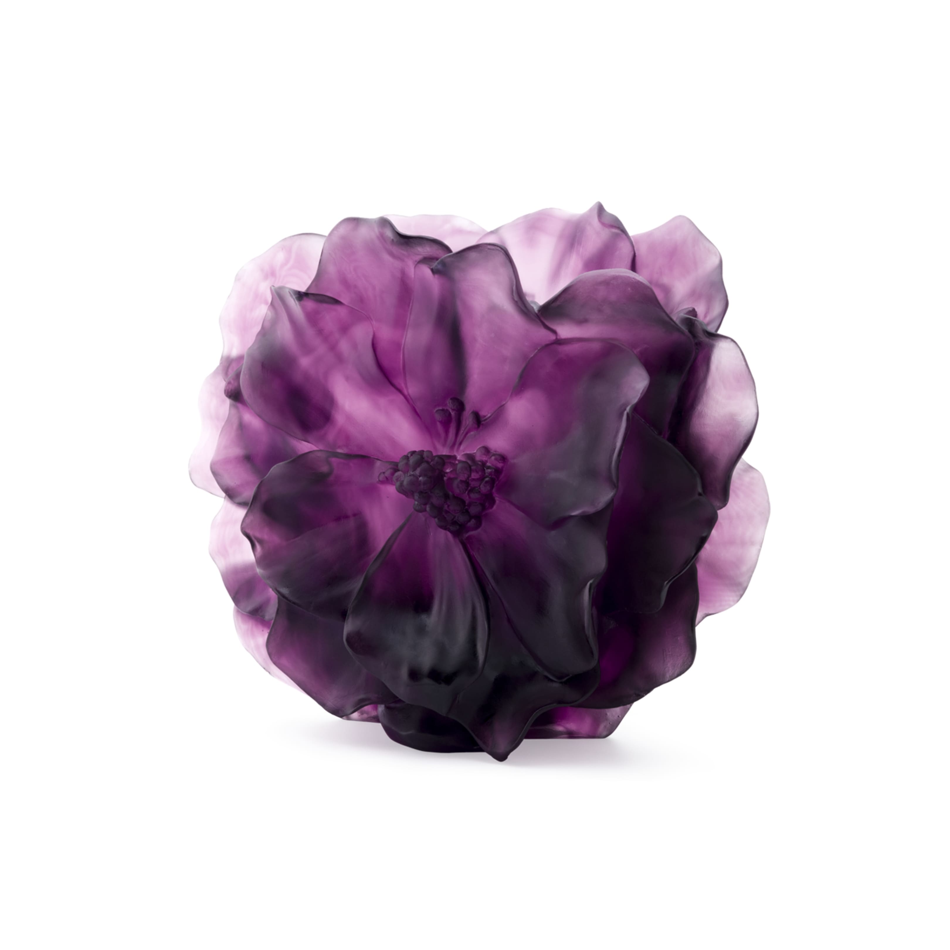 Large Camellia Purple Vase Daum