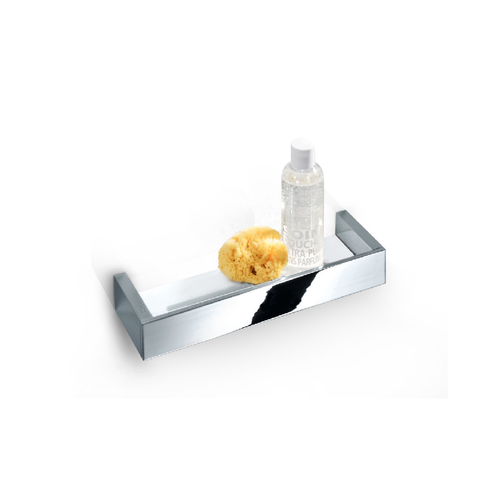 Shower rack 30 cm chrome / acryl glass white Brick Decor Walther