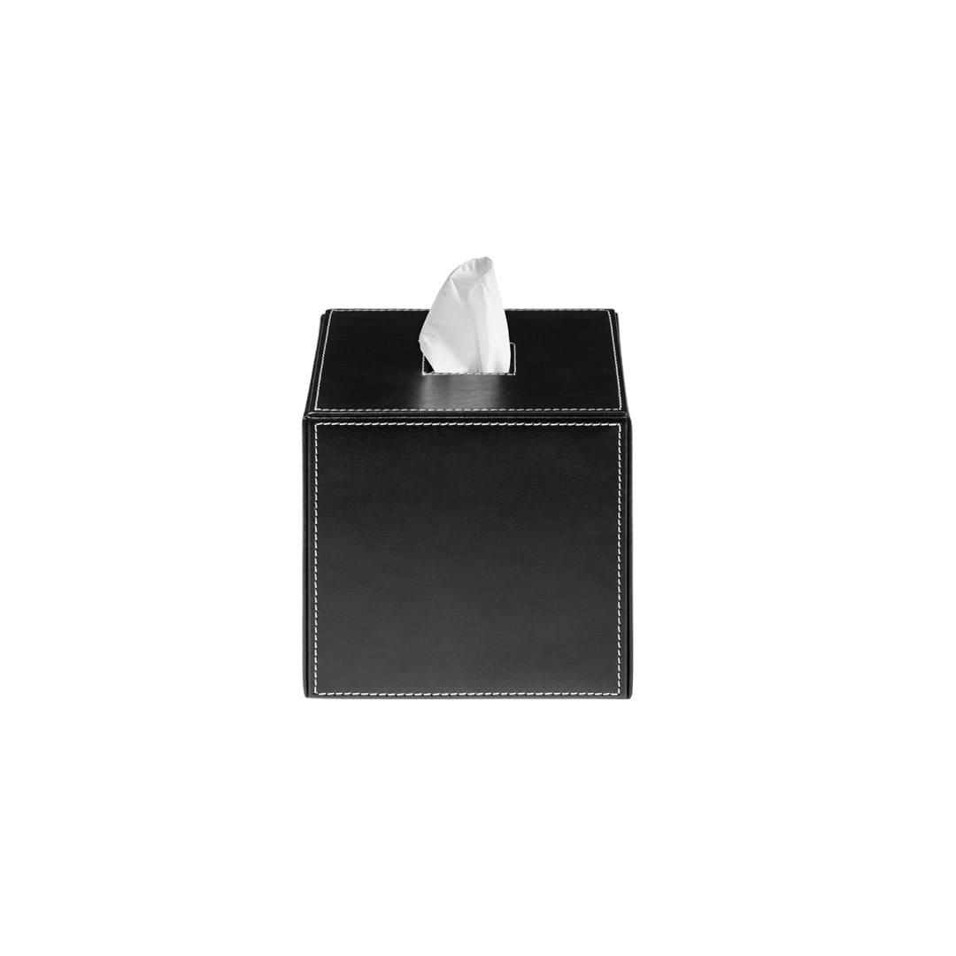 Tissue box square artificial leather black Kb 41 Decor Walther