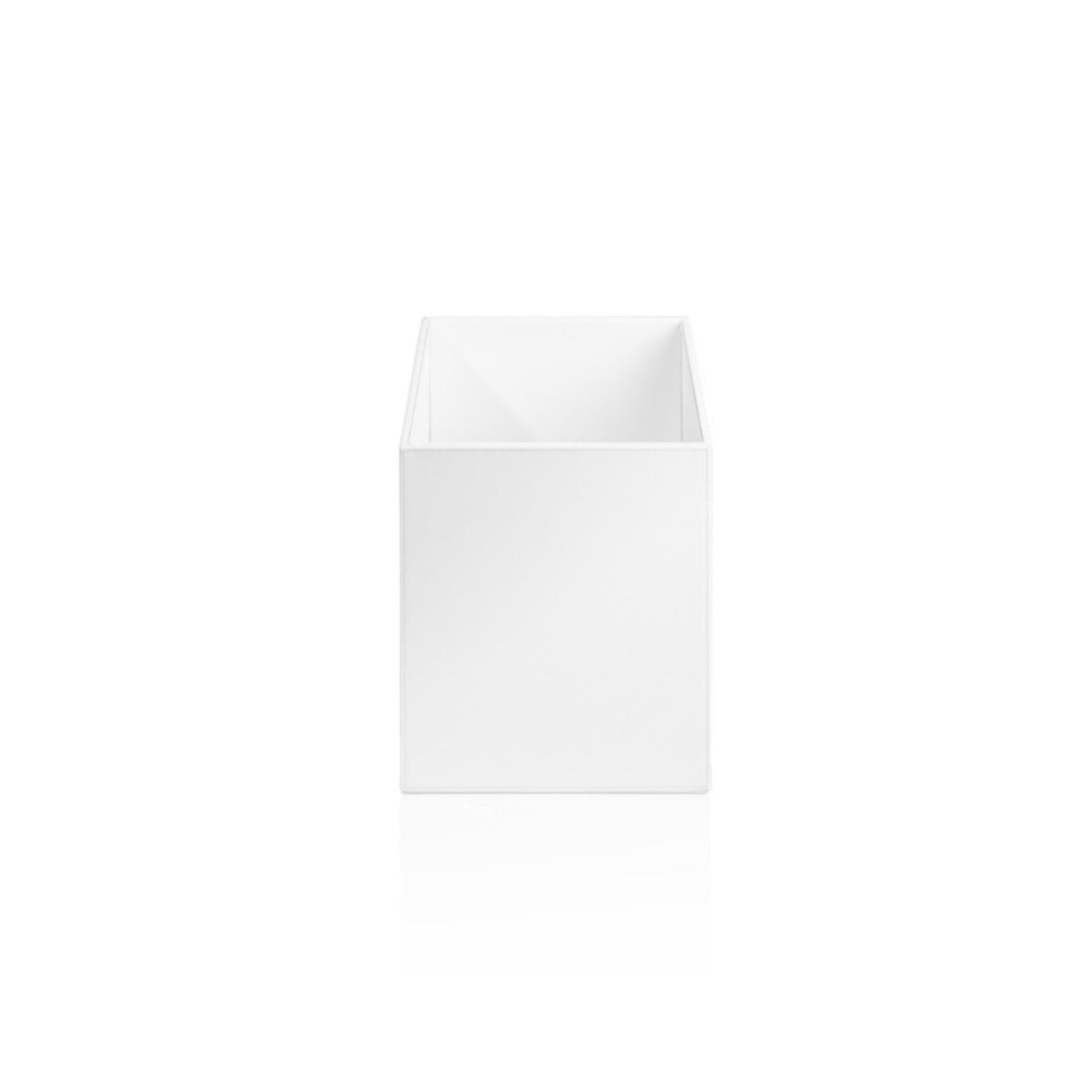 Paper bin without cover square artificial leather white Brownie Decor Walther