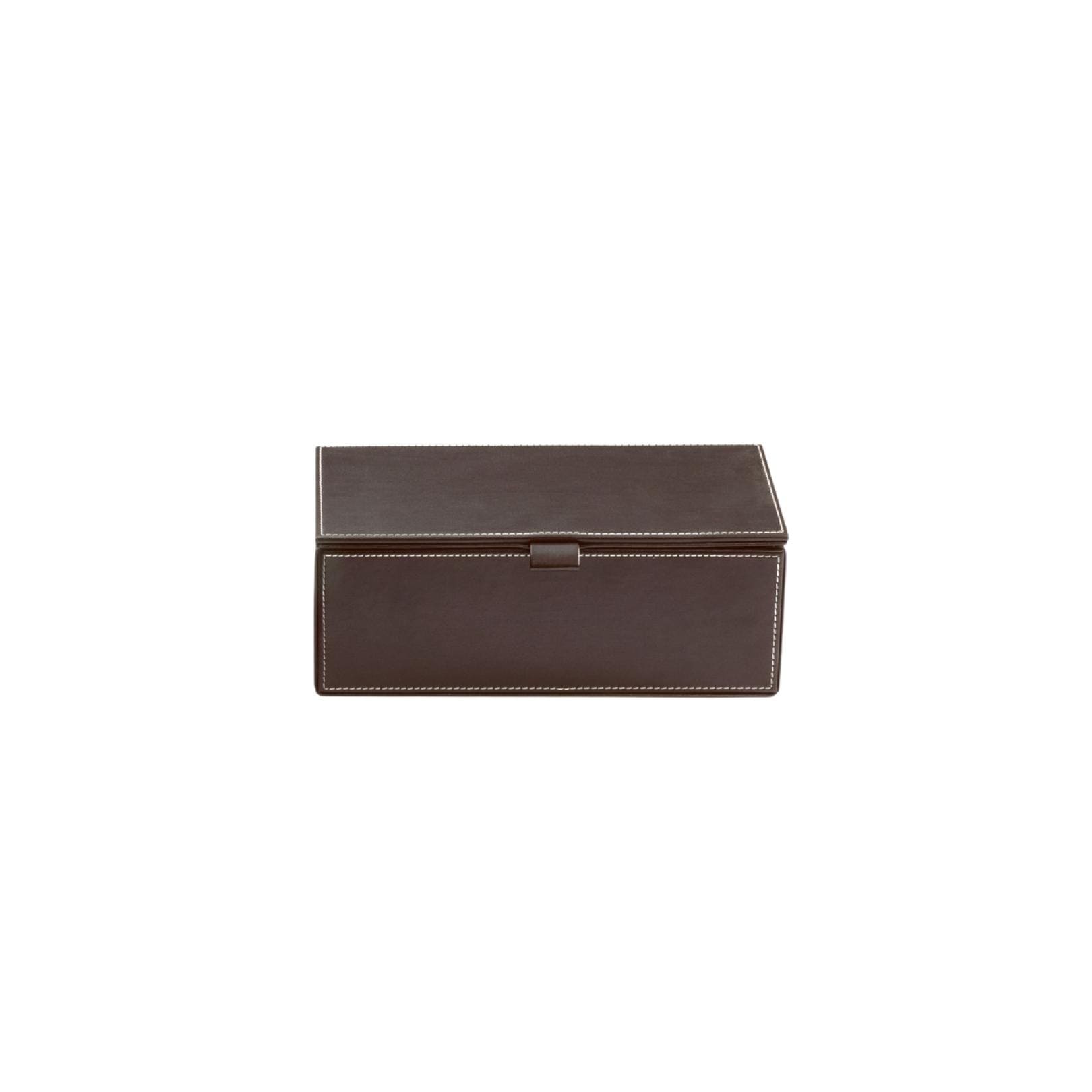 Box big with cover artificial leather dark brown Brownie Decor Walther