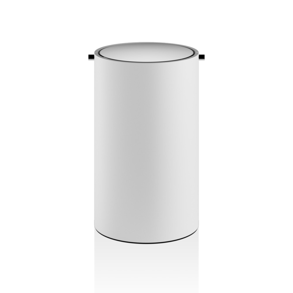 STONE BEMD Paper bin with revolvingcover – white matt / stainless steel polished Décor Walther