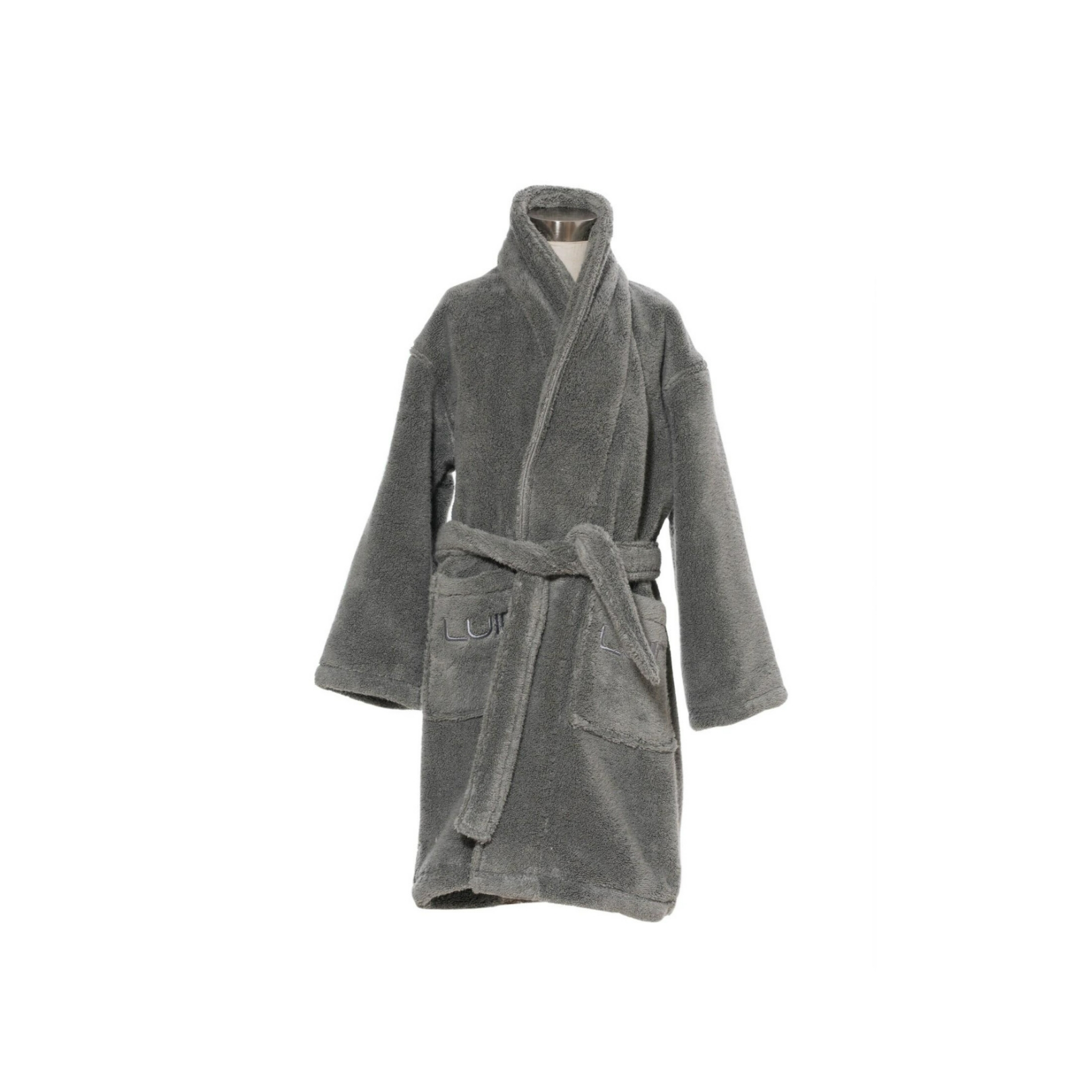 Kids bathrobe 110 cm 3-5 yrs. granite Luin Living Your Home Your Spa