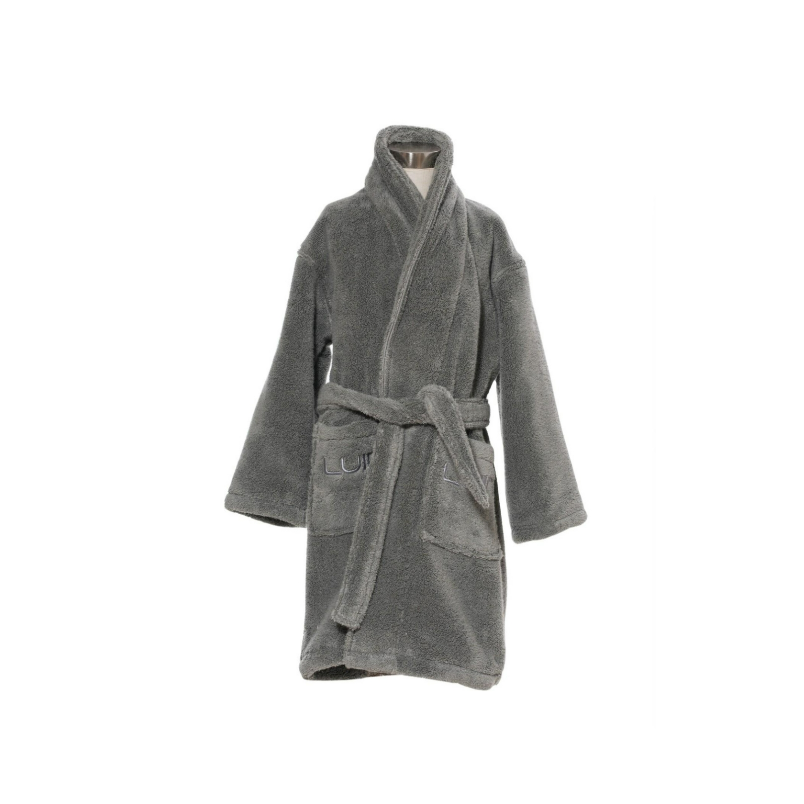 Kids bathrobe 130 cm 6-9 yrs. granite Luin Living Your Home Your Spa