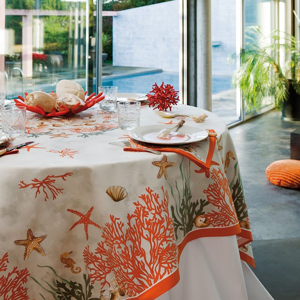 Tablecloth Corail red 170×240 cm Beauville