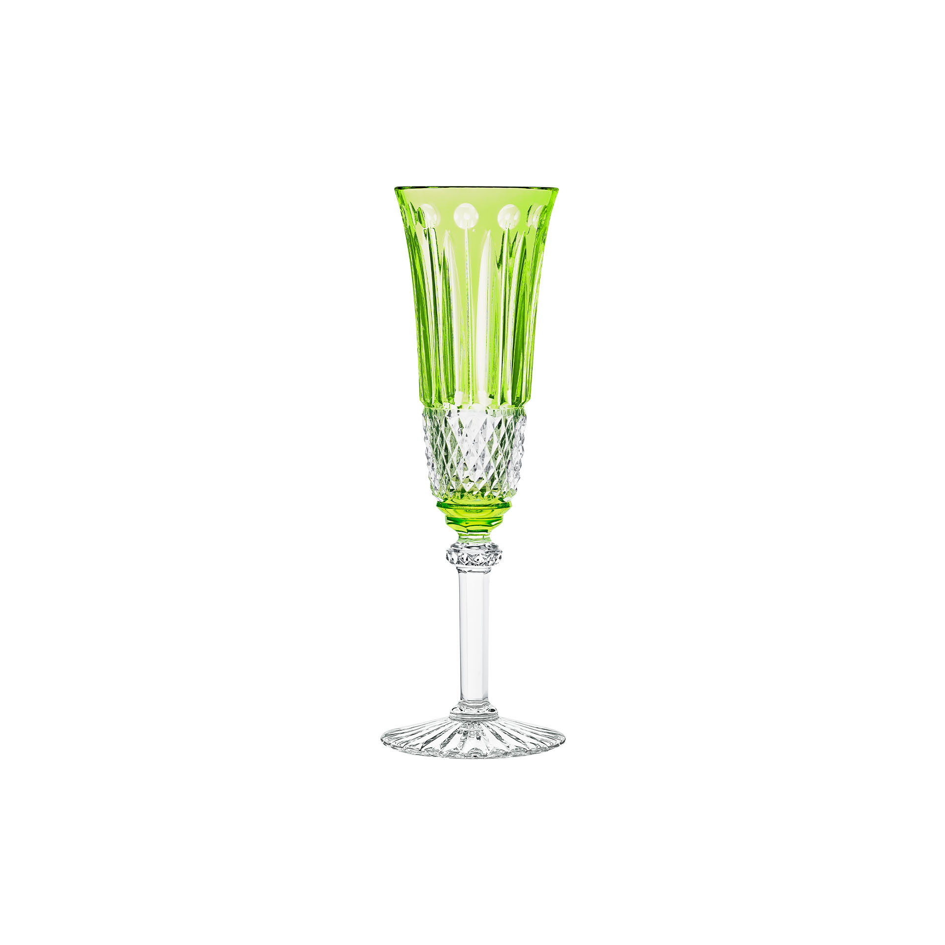 Tommy Chartreusegreen Champagne flute Saint-Louis
