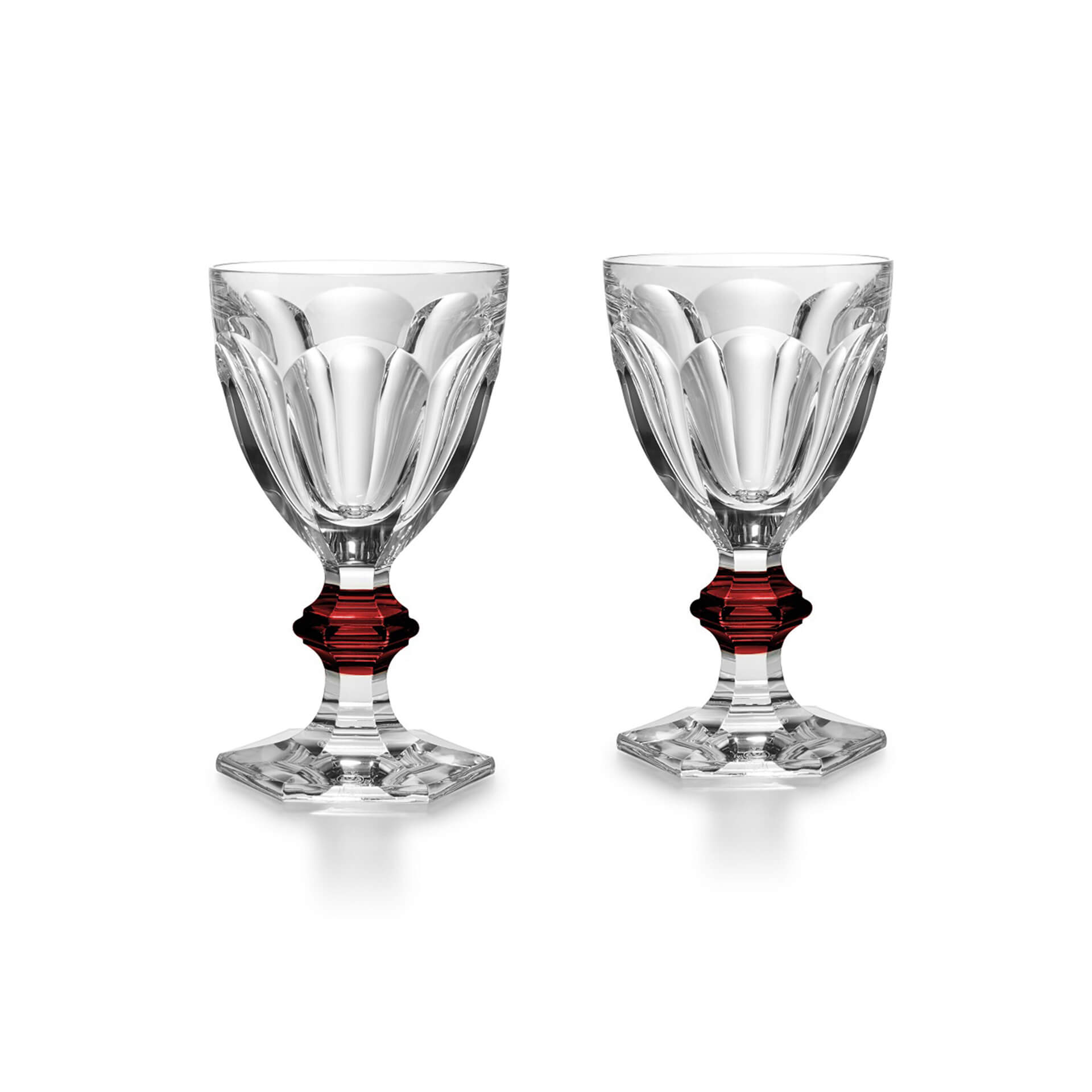 Harcourt 1841 Glass 2 Red Knob 2 Pcs. Baccarat