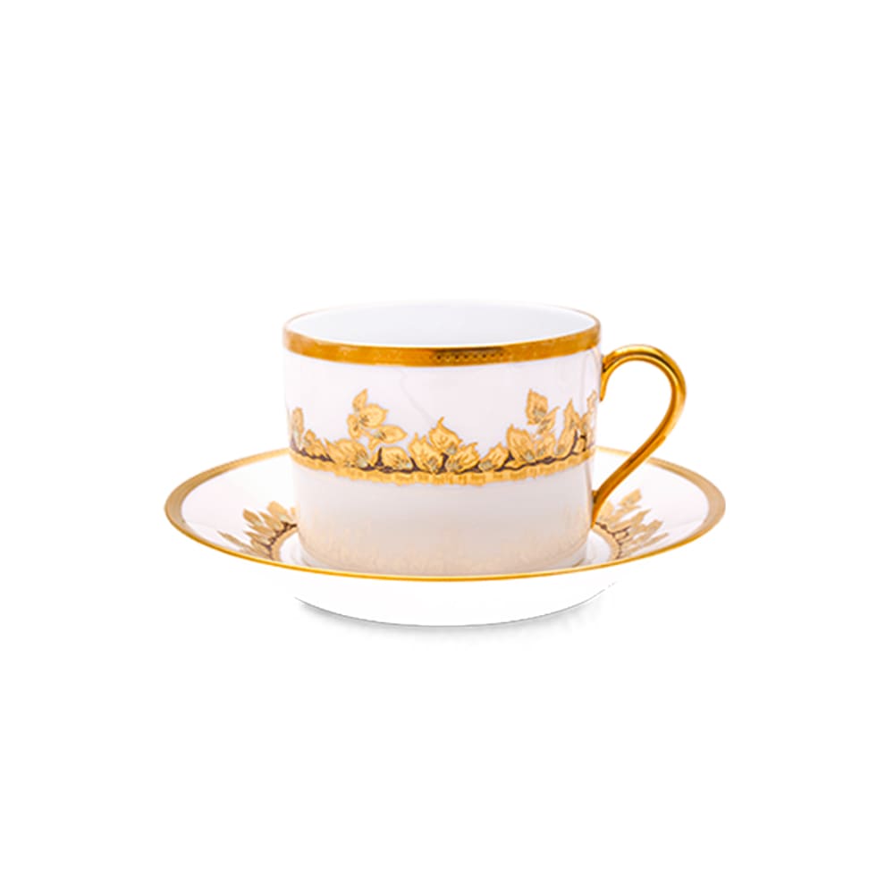 Feuille d’Or Tea cup and saucer Haviland