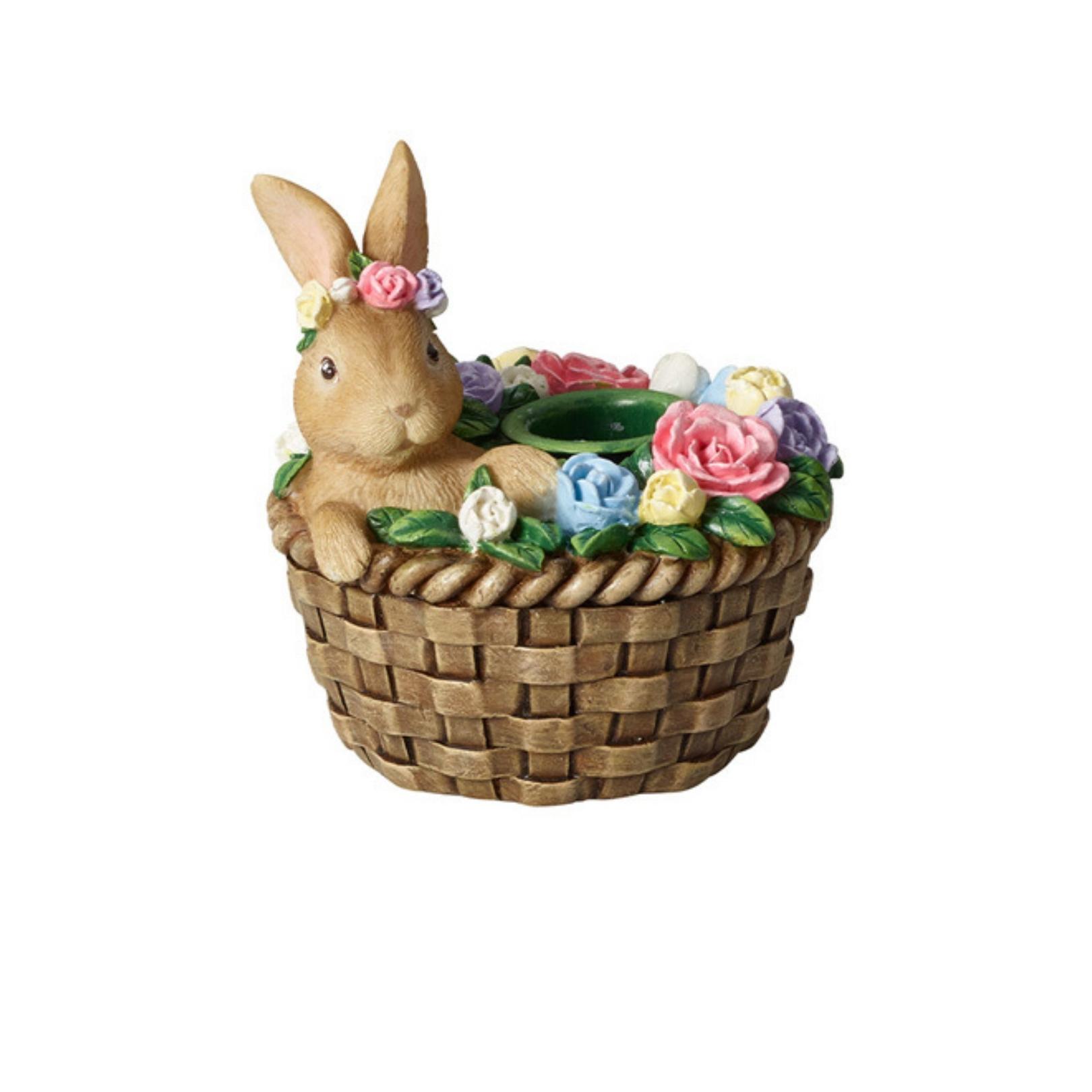 Spring Fantasy Accessories Candlehol Bunny in basket VilleroyBoch