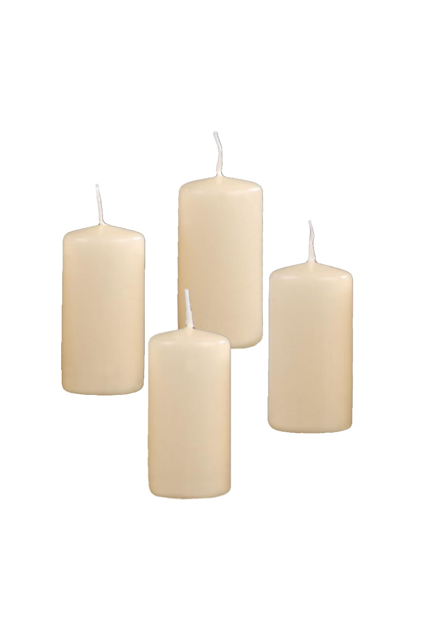 Lacquered stick candles diam. 3 x H 25 cm Champagner
