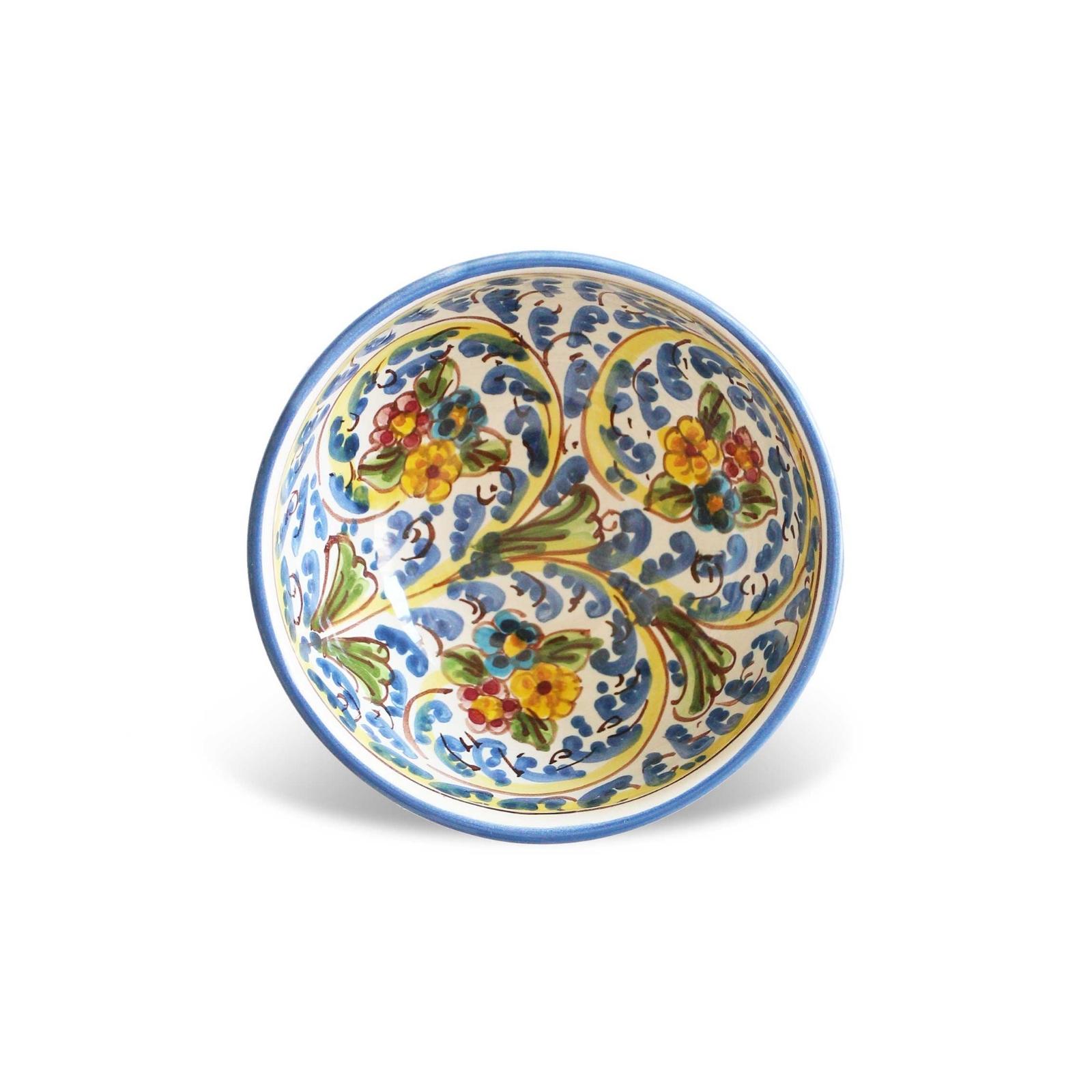 Decorated sicilian ceramic bowl 12 cm  Gangi