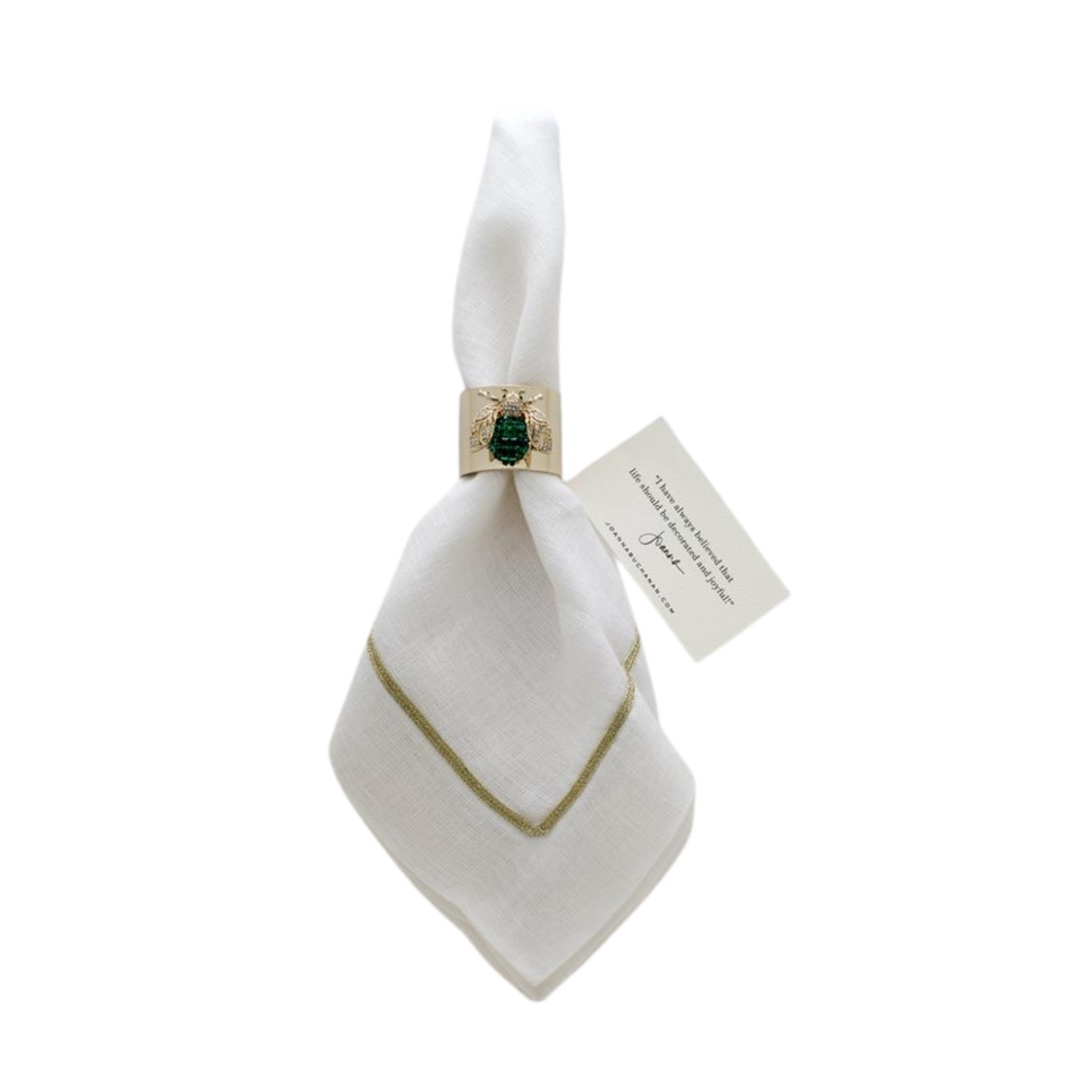 Sparkle bee napkin rings emerald set 2 pcs. Joanna Buchanan