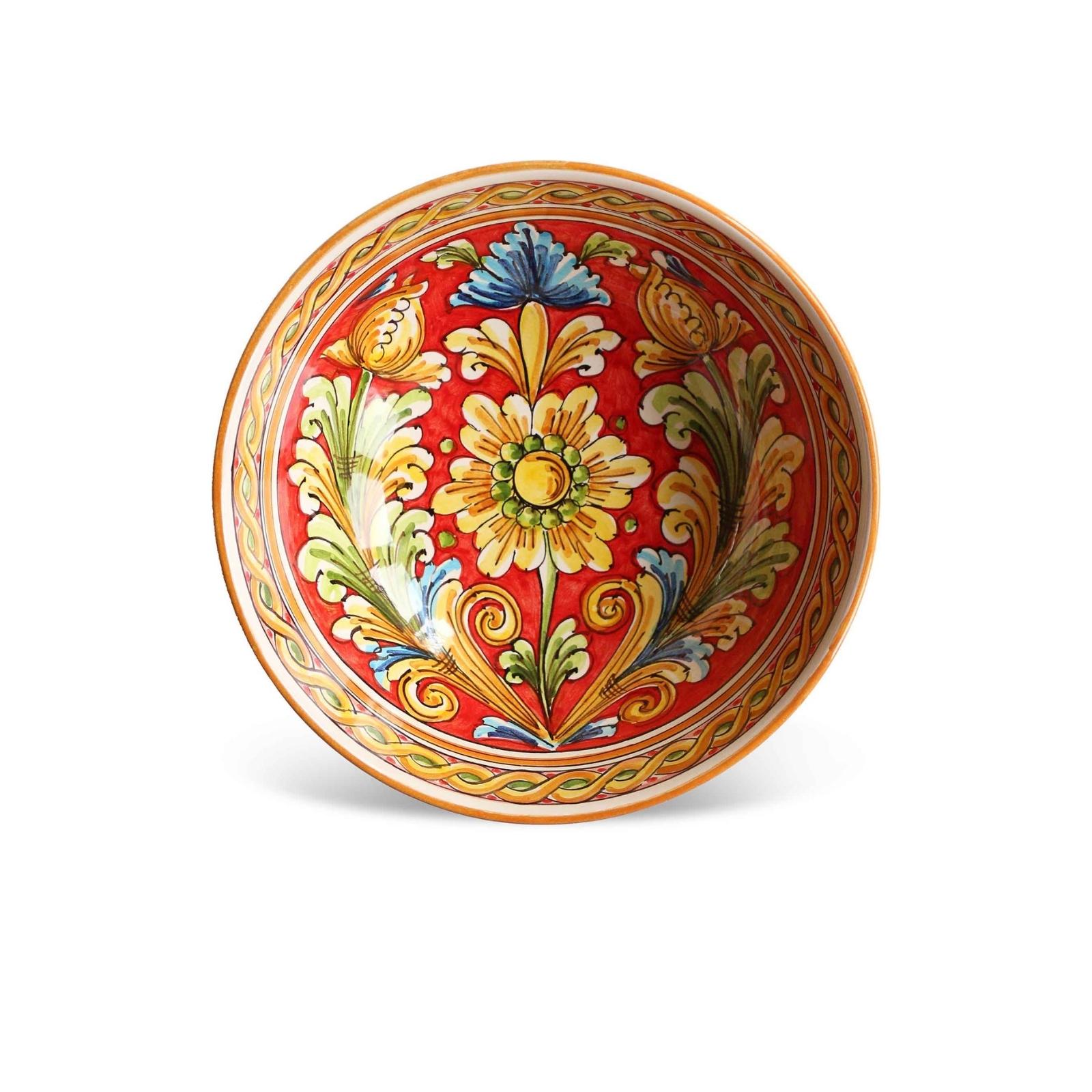 Decorated sicilian ceramic salad bowl 25 cm Marineo
